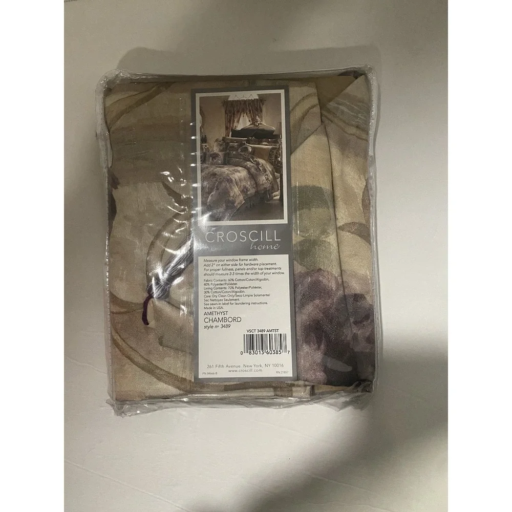 Croscill Home Ascot Single Valance With Tassel  40x25 Amethyst Chambord NEW